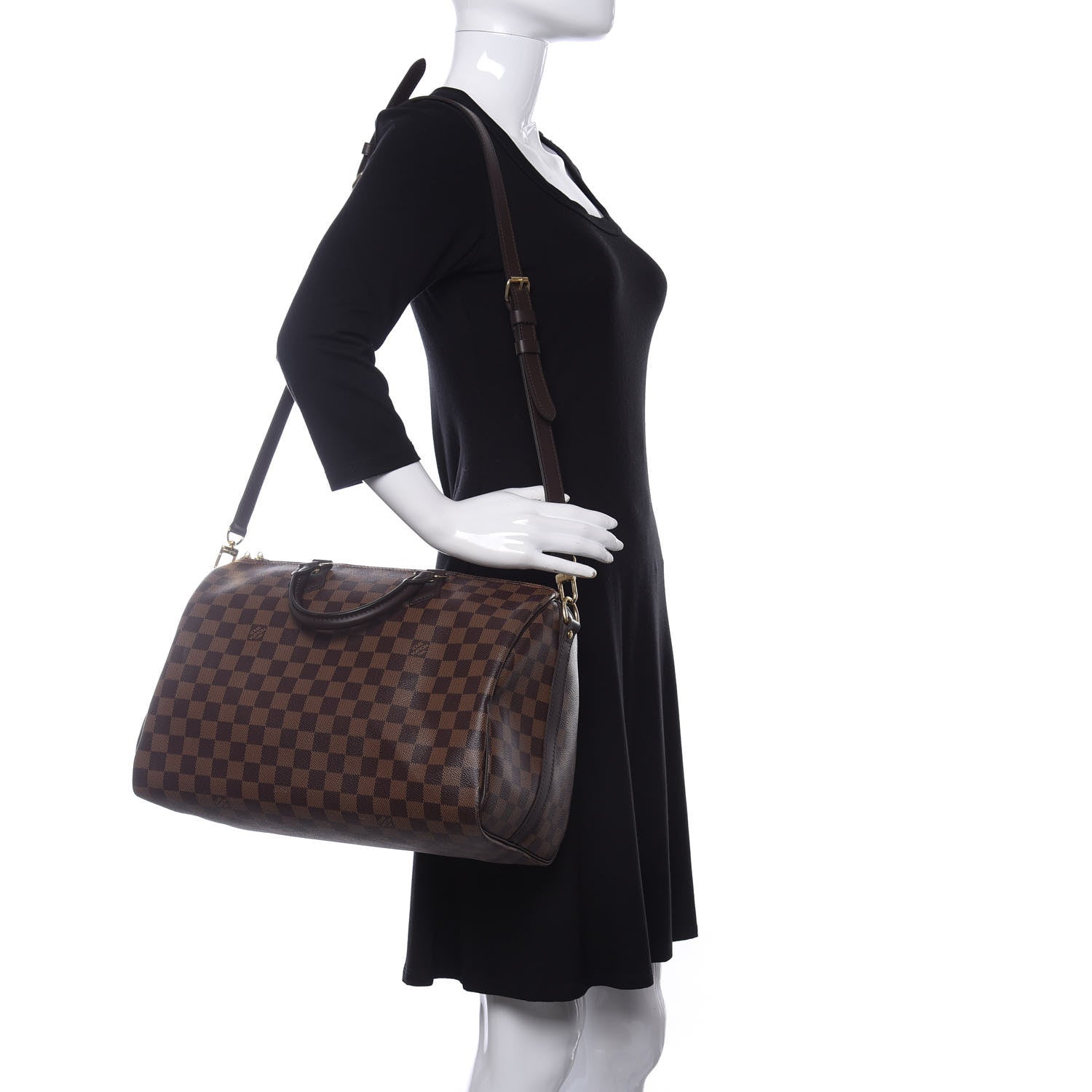 Louis Vuitton Damier Ebene Speedy Bandouliere 35 2 of 12