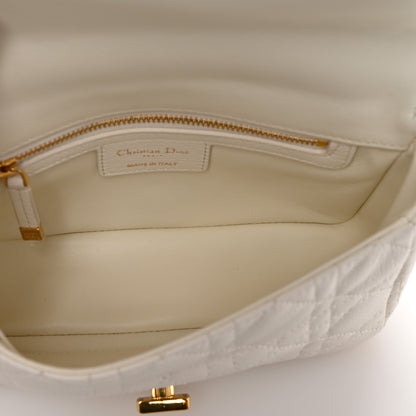 Christian Dior Calfskin Cannage Small Caro Bag Ivory 5 of 12