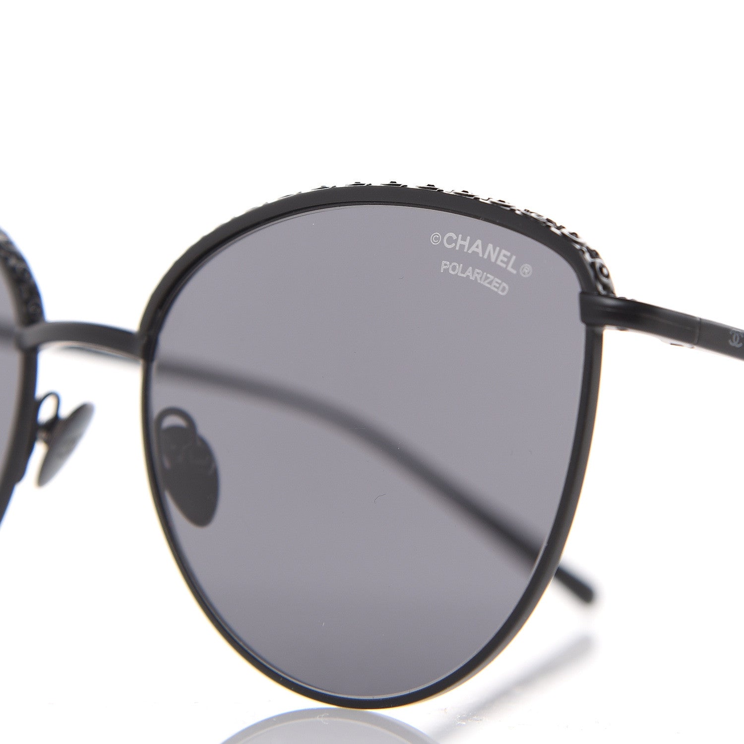 Chanel Metal Crystal Polarized Sunglasses 4258-B Black 7 of 7