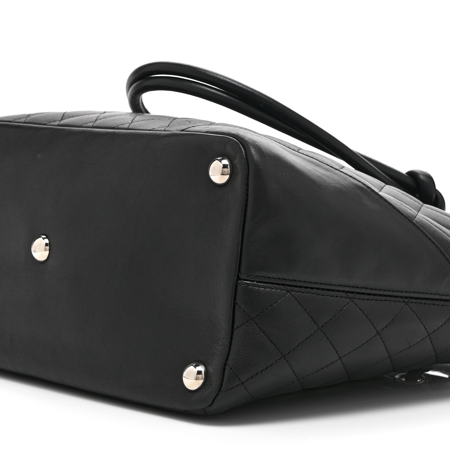 Calfskin Quilted Large Cambon Tote Black