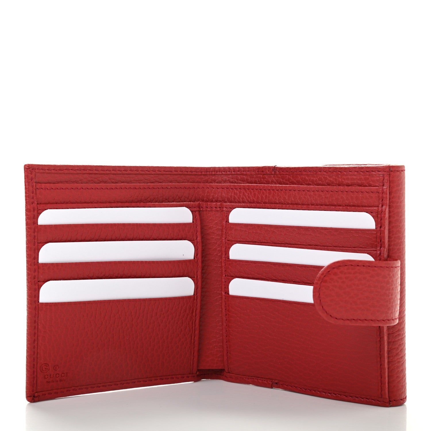 Gucci Dollar Calfskin Interlocking G French Wallet Rosso 5 of 8