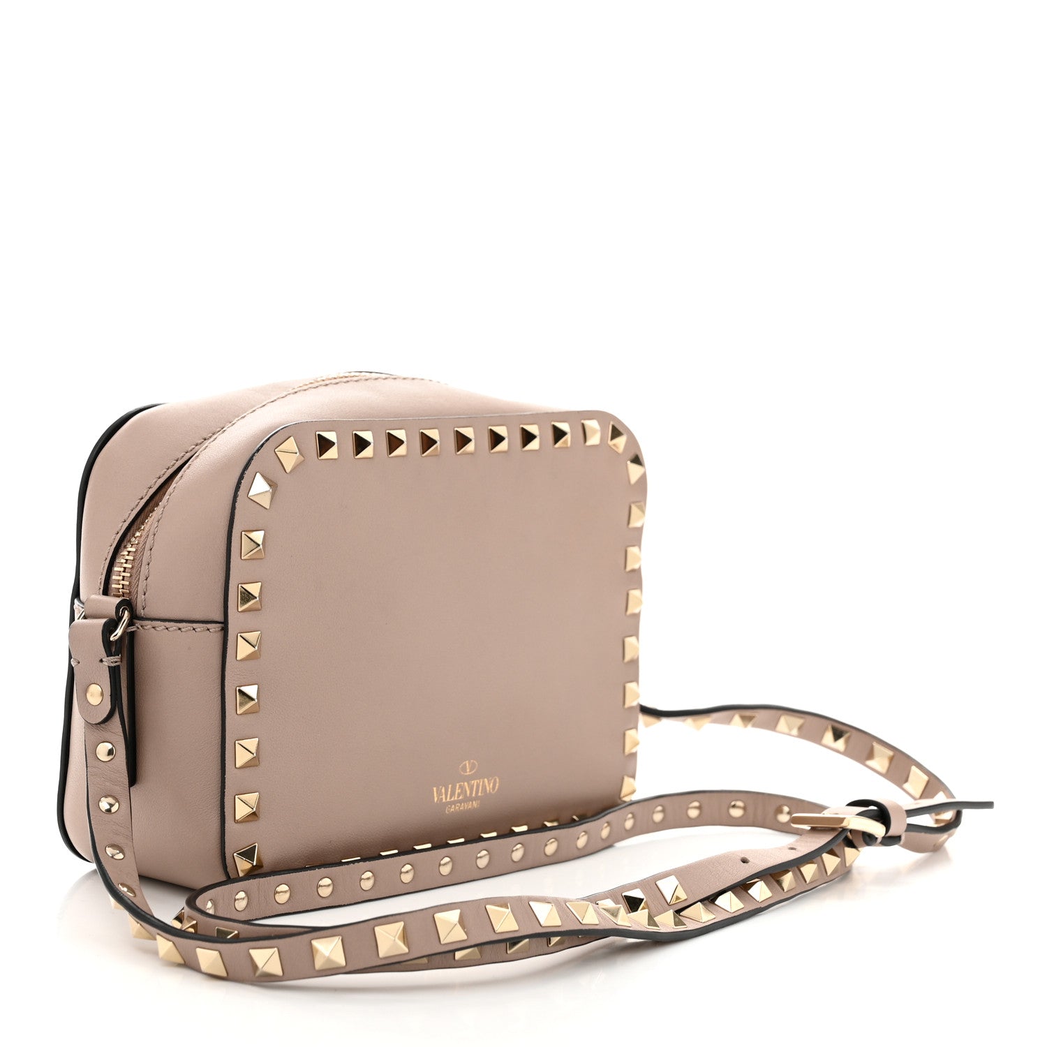 Valentino Garavani Calfskin Rockstud Camera Crossbody Bag Poudre 3 of 10