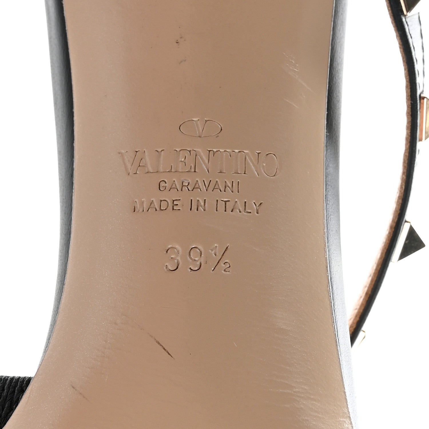Valentino Garavani Pebbled Calfskin Rockstud Cross Strap 50mm Mules 39.5 Black 7 of 12