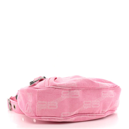Balenciaga Denim BB Monogram Le Cagole Shoulder Bag XS Pink 4 of 11