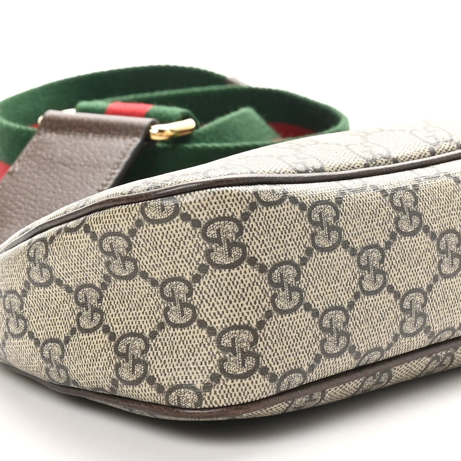 Gucci GG Supreme Monogram Textured Dollar Calfskin Web Small Ophidia GG Handbag Beige Ebony New Acero 10 of 12