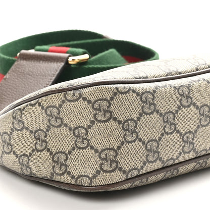 Gucci GG Supreme Monogram Textured Dollar Calfskin Web Small Ophidia GG Handbag Beige Ebony New Acero 10 of 12