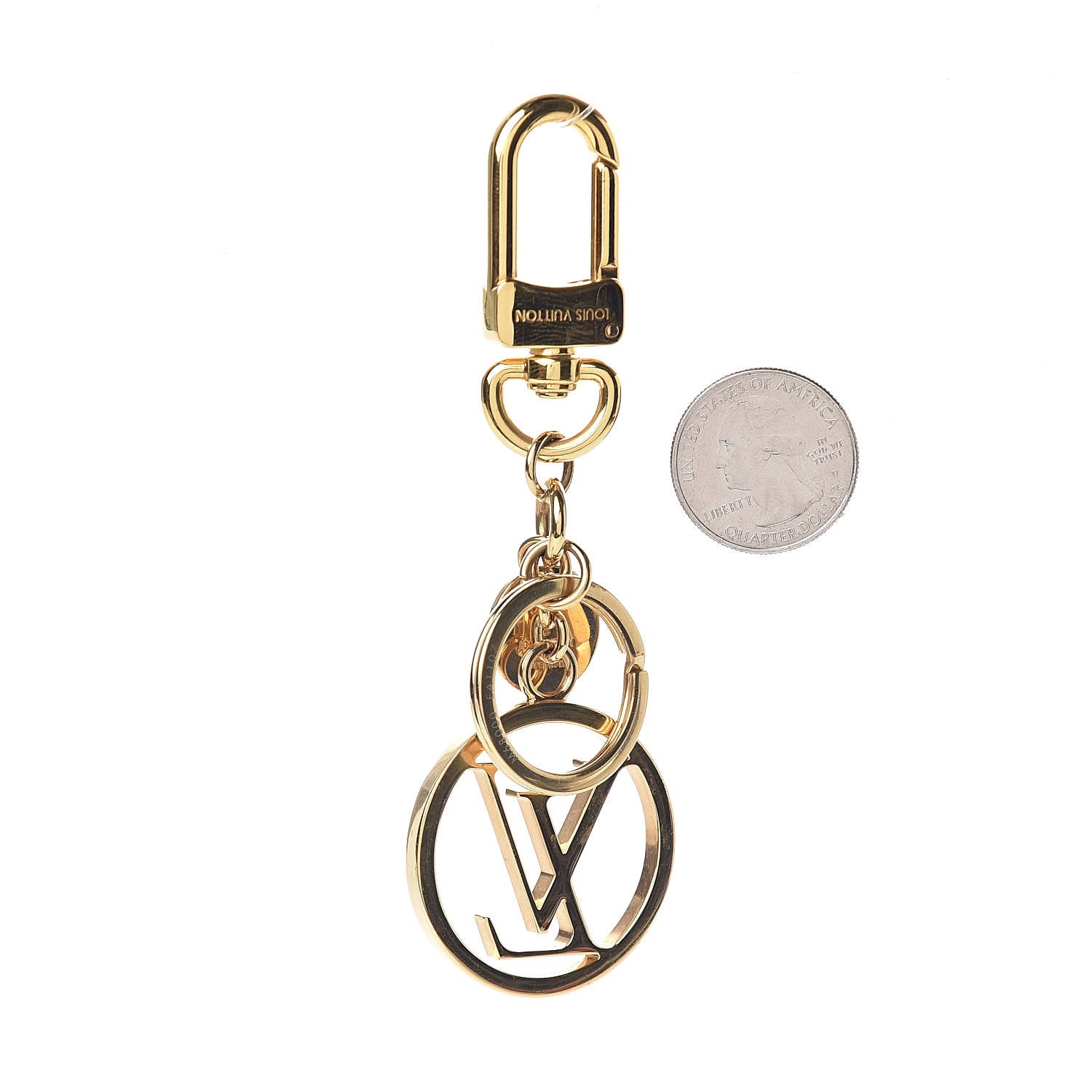 Louis Vuitton LV Circle Bag Charm Key Holder Gold 2 of 2