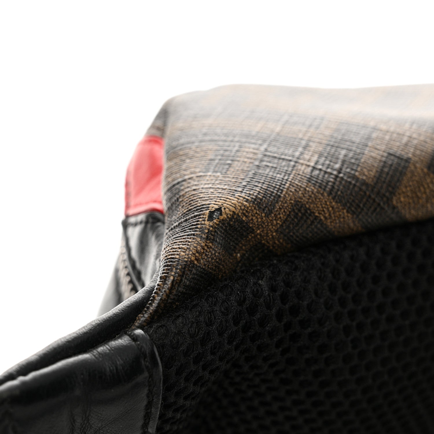 Fendi Glazed Fabric Vitello Liberty FF 1974 Diagonal Belt Bag Tobacco Rosso Black 13 of 13