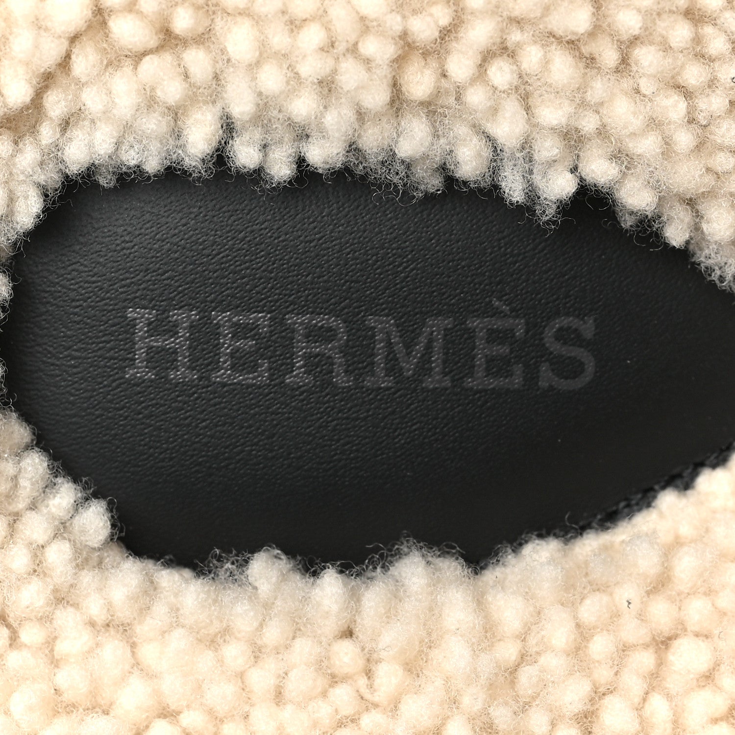 Hermes Calfskin Woolskin Womens Chypre Sandals 40 Black Ecru 7 of 7