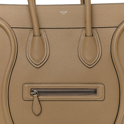 Celine Drummed Calfskin Mini Luggage Dune 8 of 17