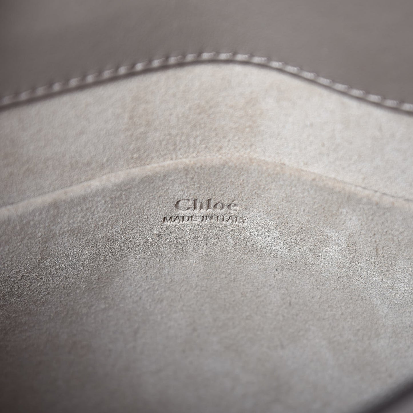 Calfskin Suede Medium Nile Bracelet Bag Motty Grey