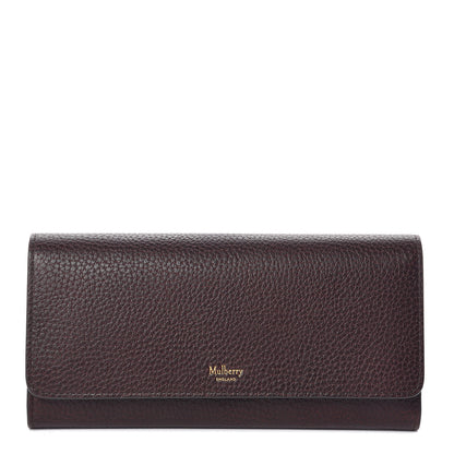 Mulberry Natural Grain Calfskin Continental Wallet Oxblood 1 of 9