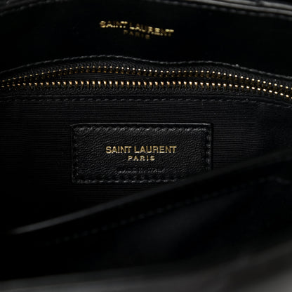 Saint Laurent Calfskin Y Quilted Monogram Toy Loulou Crossbody Bag Black 6 of 9