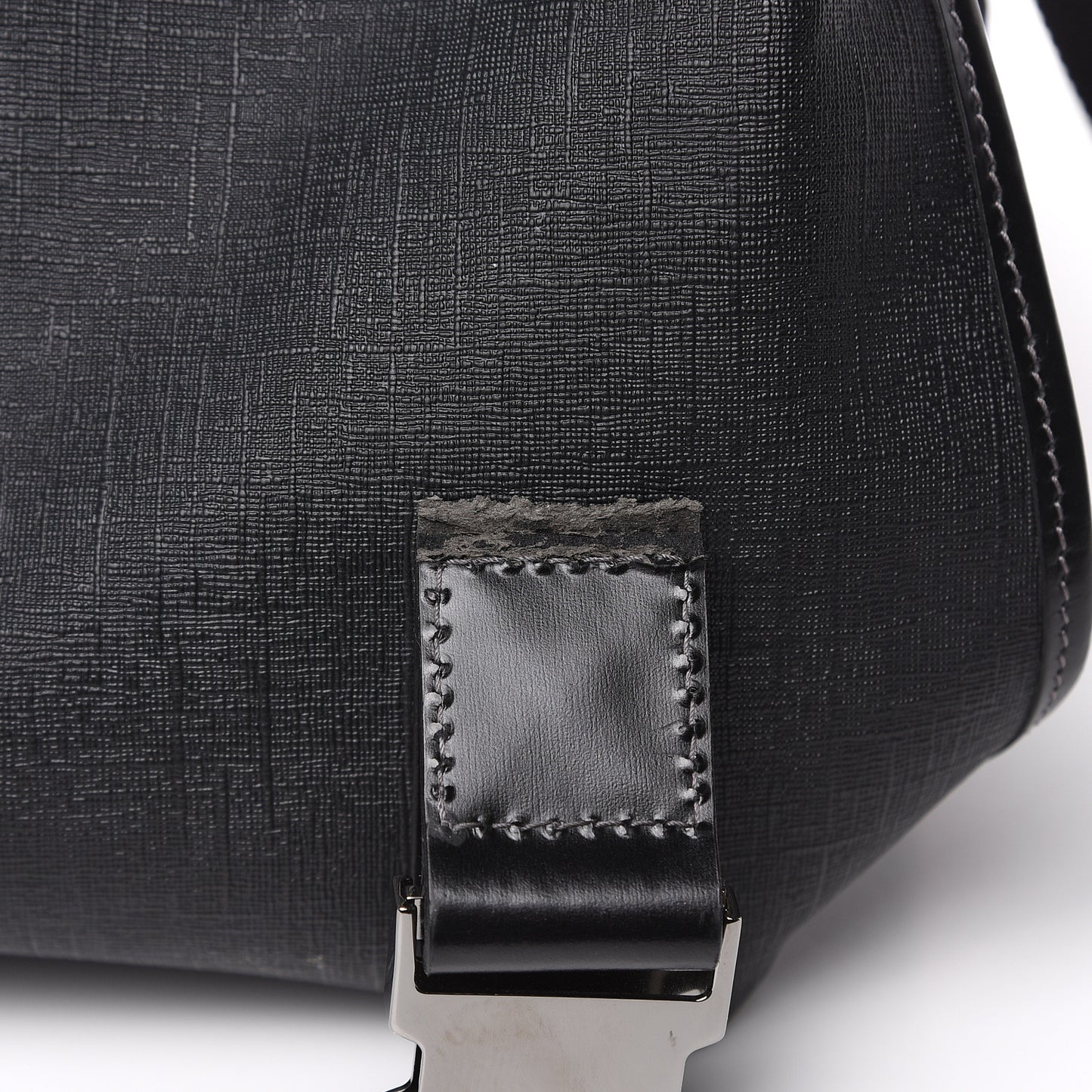 Coated Canvas Interlocking G Double Buckle Backpack Black
