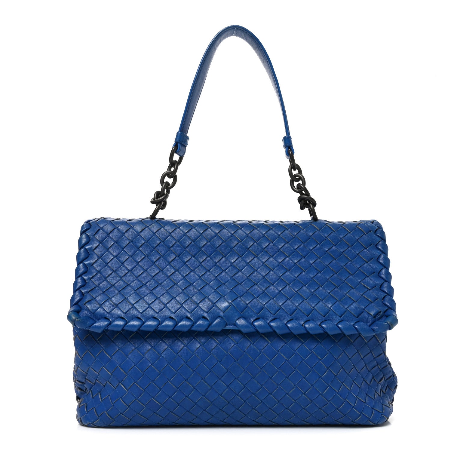 Bottega Veneta Nappa Intrecciato Medium Olimpia Shoulder Bag Blue 1 of 12