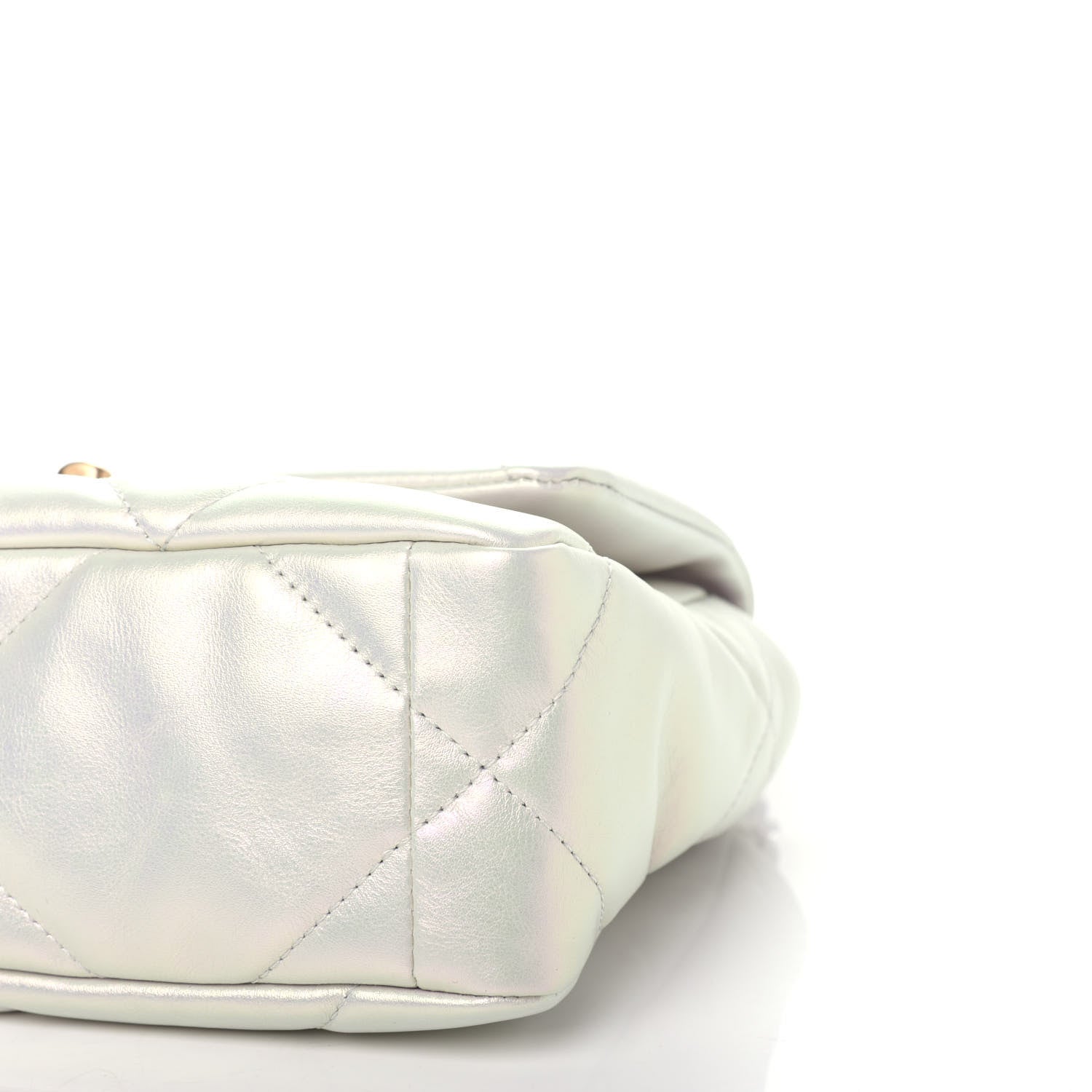 Chanel Iridescent Calfskin Quilted Medium Chanel 19 Flap White 9 of 11