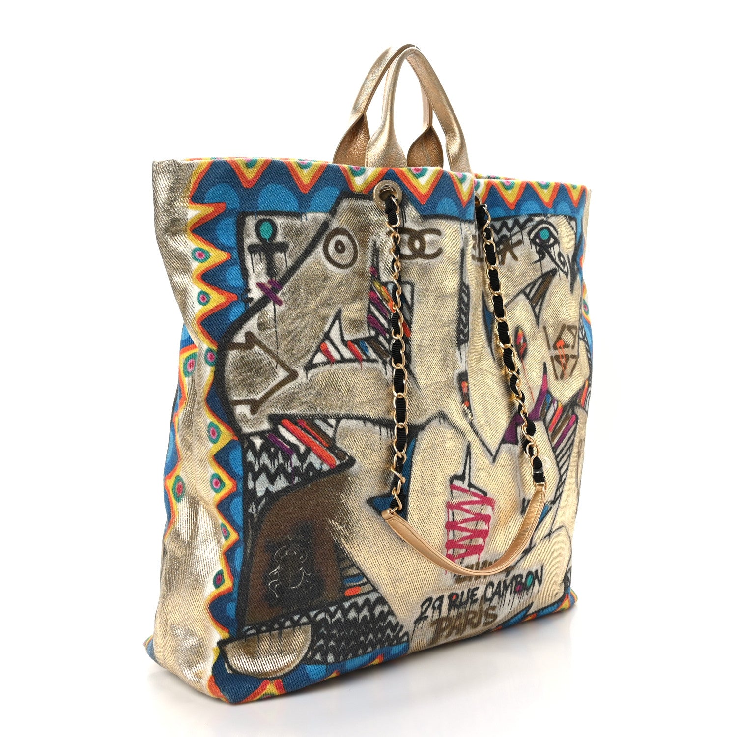 Chanel Graffiti Printed Canvas Street Spirit Tote Multicolor 3 of 9