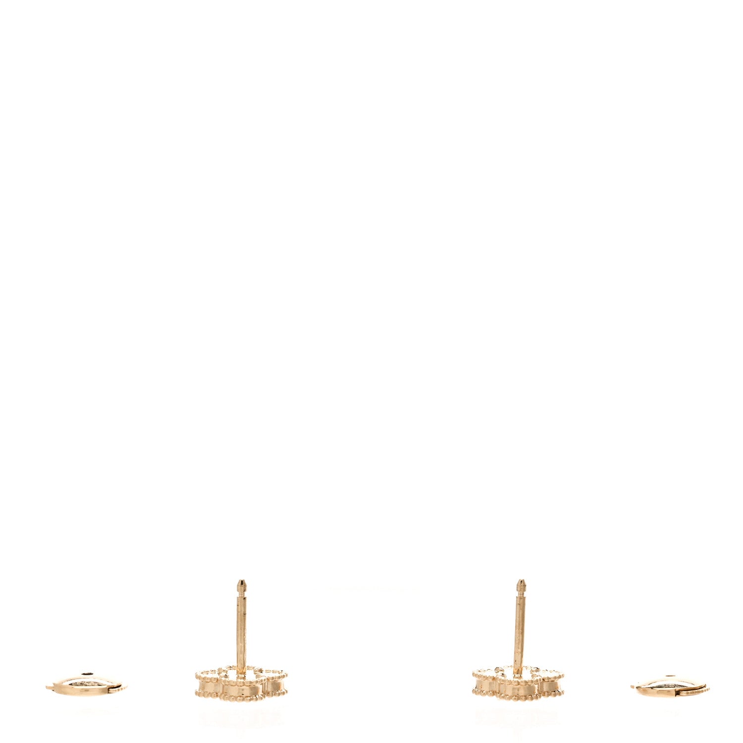 Van Cleef & Arpels 18K Yellow Gold Mother of Pearl Sweet Alhambra Earrings 3 of 5