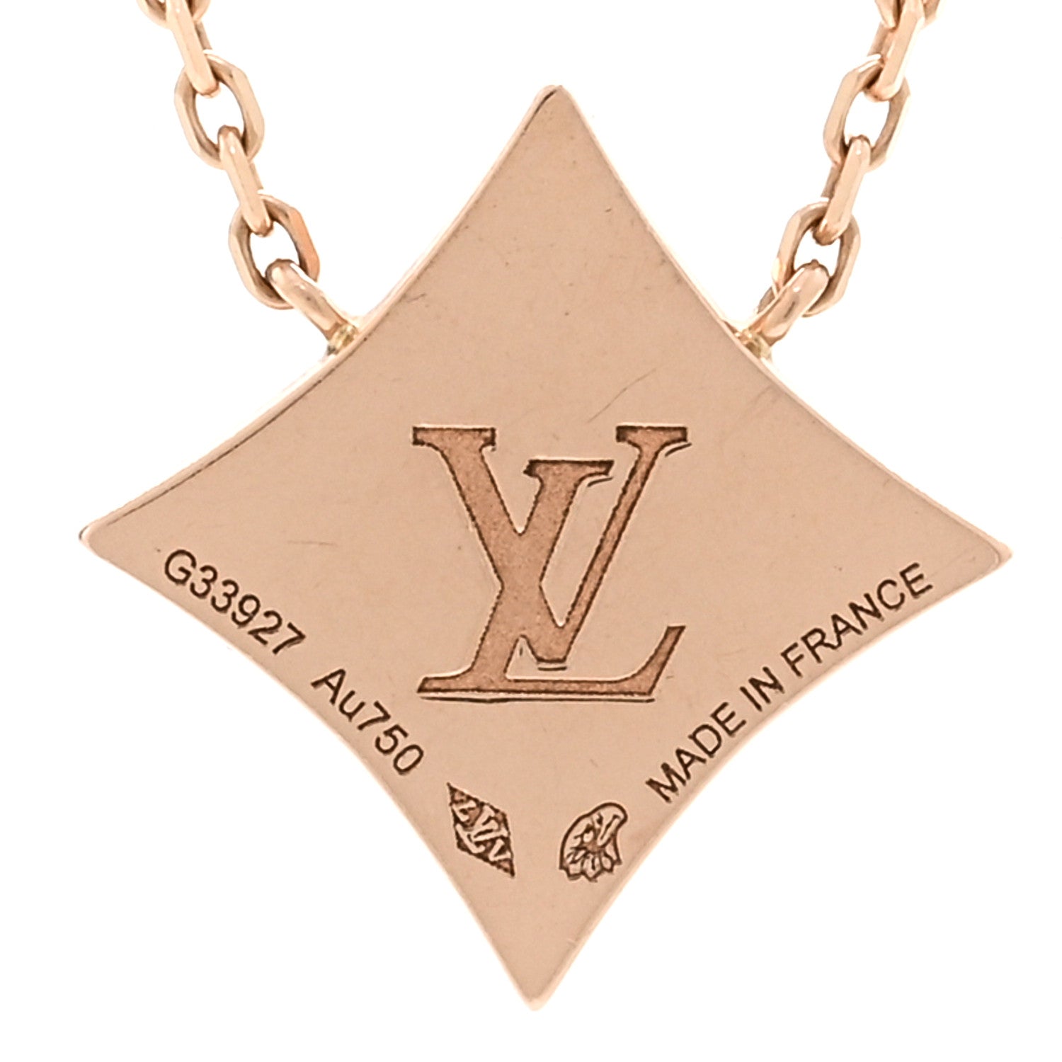 Louis Vuitton 18K Pink Gold Diamond Malachite Color Blossom BB Star Pendant Necklace 4 of 5
