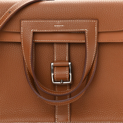 Hermes Taurillon Clemence Halzan 31 Gold 7 of 9