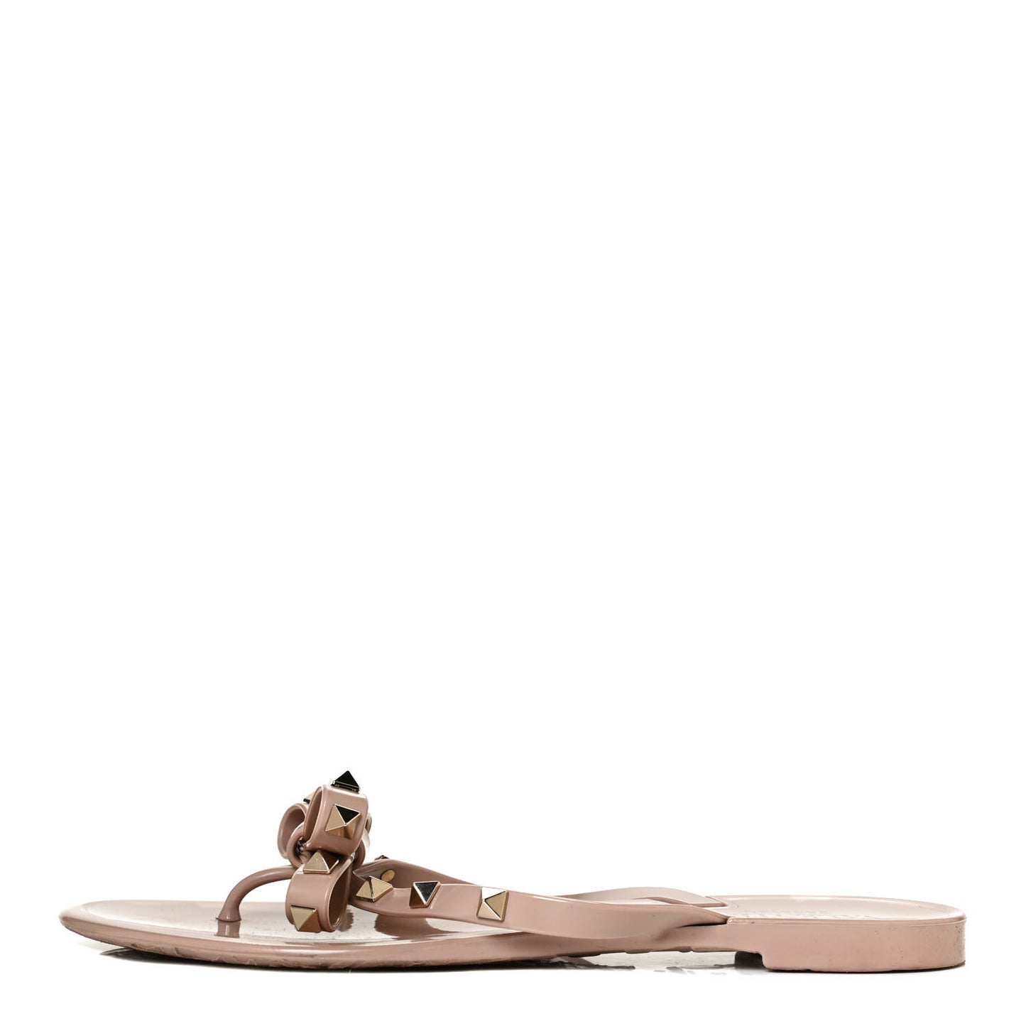 PVC Jelly Rockstud Bow Thong Sandals 38 Poudre