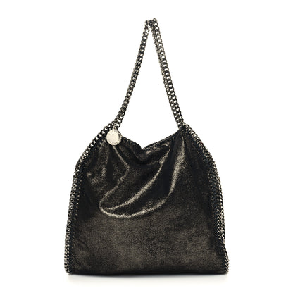 Stella McCartney Chamois Shiny Dotted Falabella Fold Over Tote Ruthenium 1 of 11