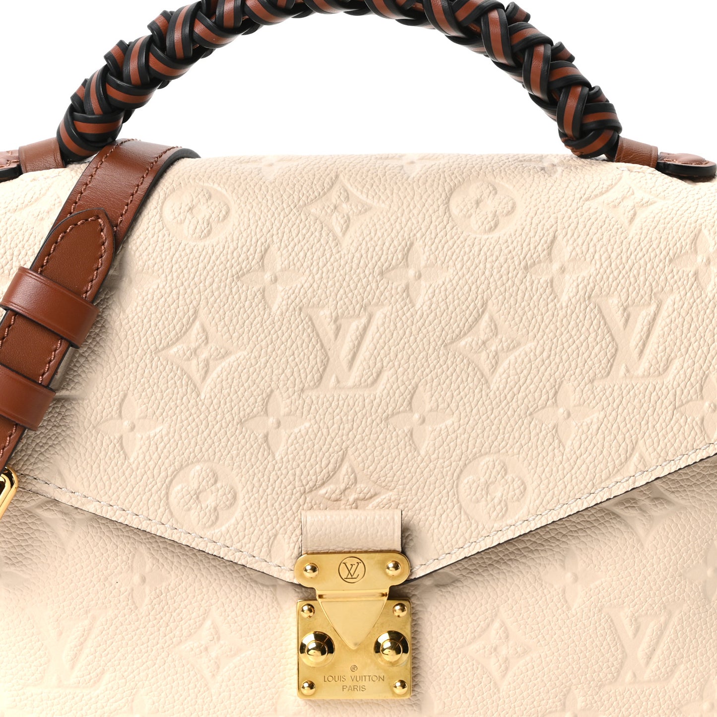 Empreinte Braided Pochette Metis Creme Beige Caramel