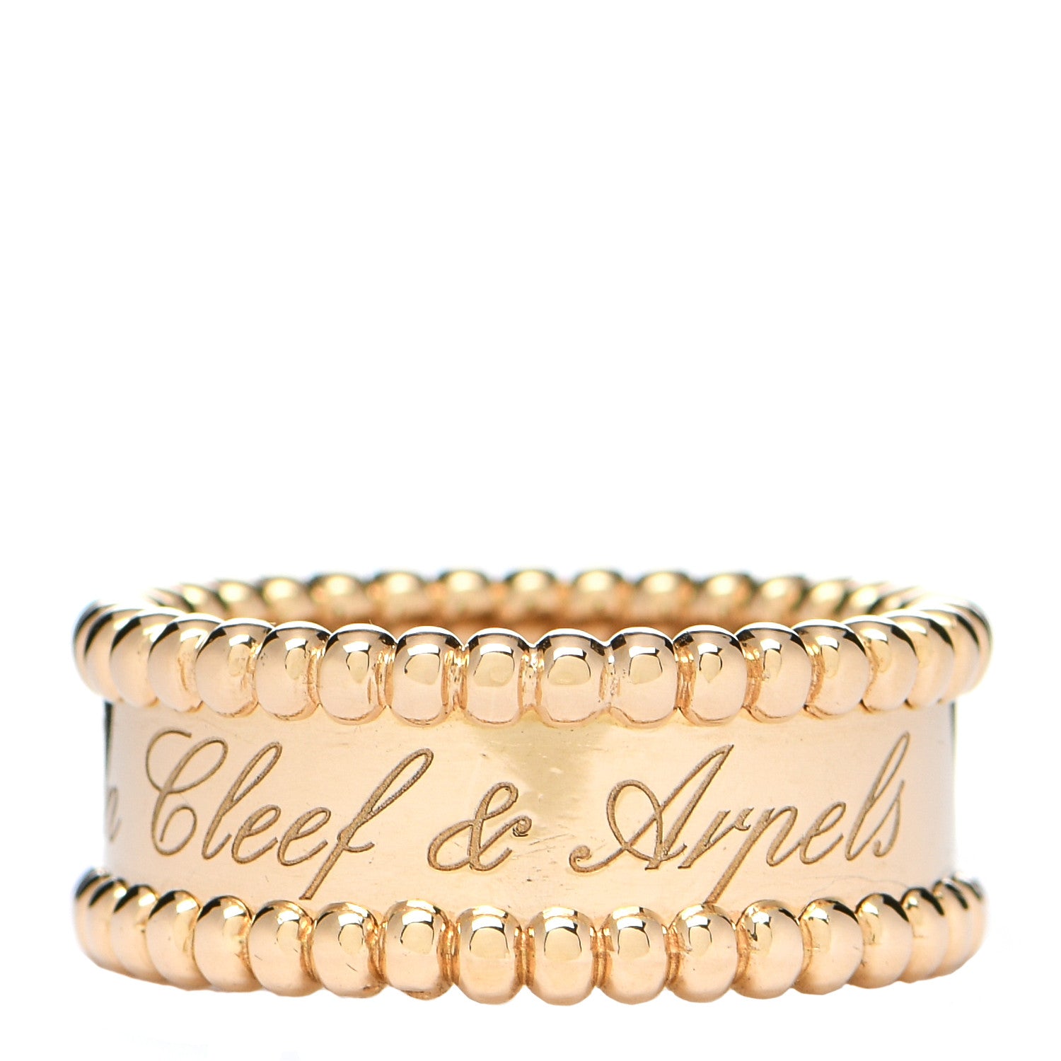 Van Cleef & Arpels 18K Yellow Gold Perlee Signature Ring 49 4.75 1 of 5