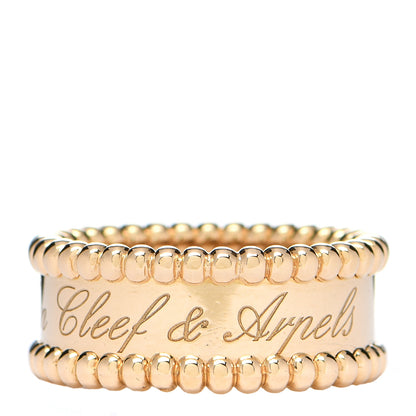Van Cleef & Arpels 18K Yellow Gold Perlee Signature Ring 49 4.75 1 of 5