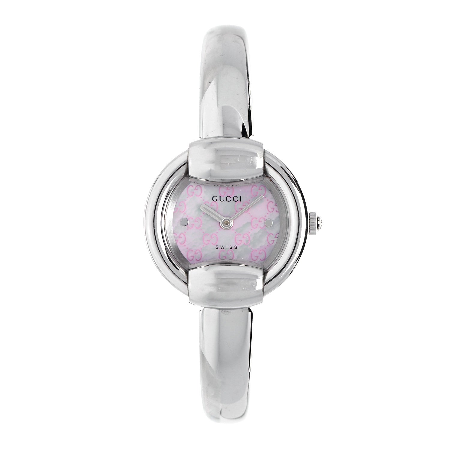 Gucci Stainless Steel Pink Mother of Pearl 25mm 1400L Quartz Watch 1 of 4