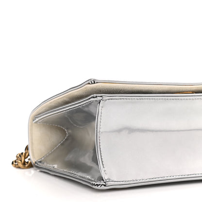 Christian Dior Metallic Patent Studded Small Diorama Flap Bag Silver 8 of 10