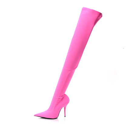 Balenciaga Spandex Pointed Toe Knife 110MM Thigh High Boots 39.5 Pink 1 of 9