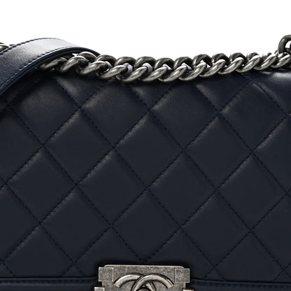 Chanel Calfskin Quilted Medium Boy Flap Navy 8 of 12