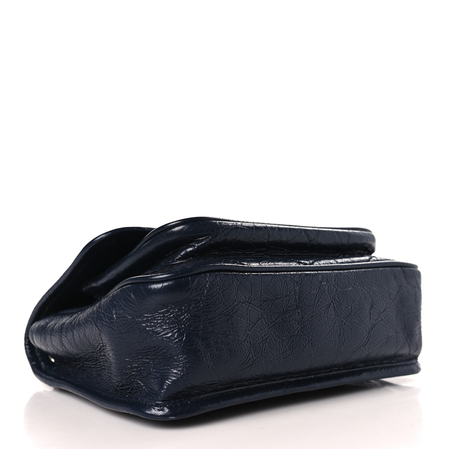 Saint Laurent Crinkled Calfskin Matelasse Monogram Baby Niki Chain Satchel Navy 4 of 10