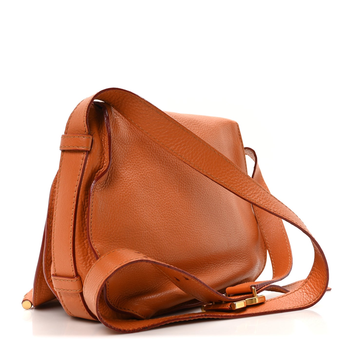 Calfskin Medium Marcie Round Crossbody Bag Indian Summer
