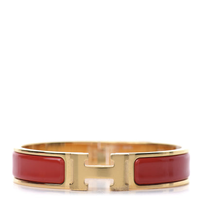 Hermes Enamel Narrow Clic Clac H Bracelet PM Rouge Bandana 1 of 5