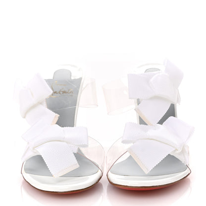 Christian Louboutin Patent PVC Delicanodo 100 Sandals 37.5 White 3 of 9