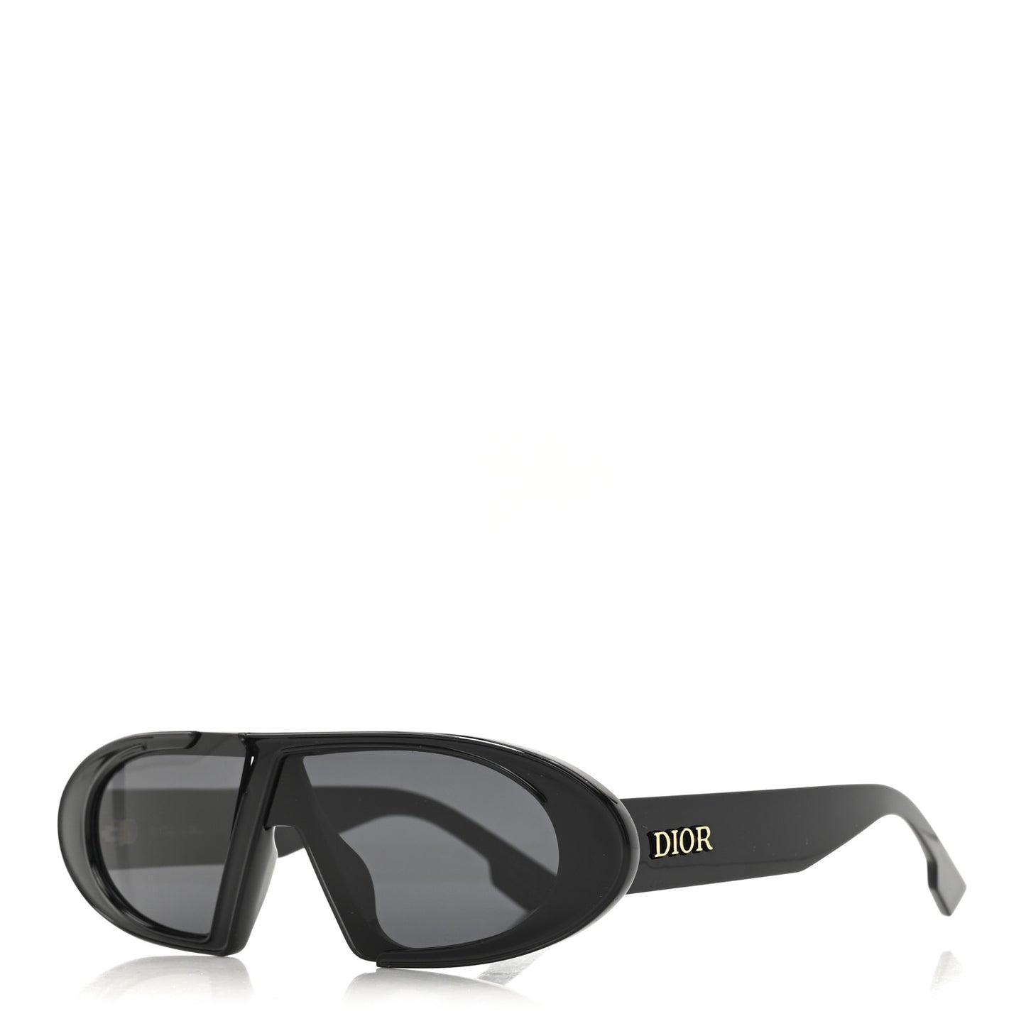 Acetate Oblique Oval Sunglasses Black