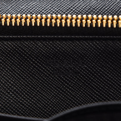 Prada Saffiano Metal Flap Wallet With Strap Nero Black 8 of 9