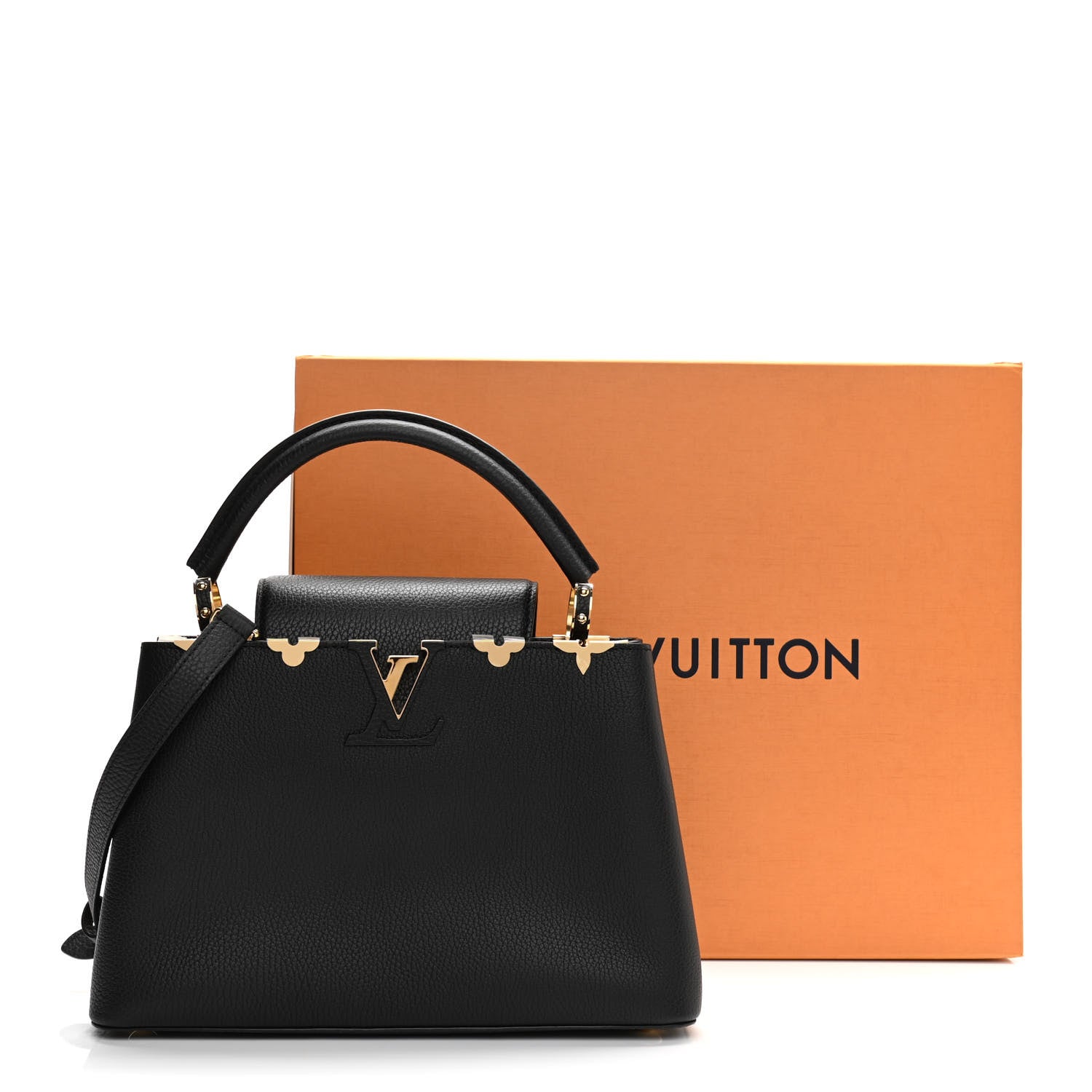 Louis Vuitton Taurillon Embellished Flower Crown Capucines MM Black 18 of 18