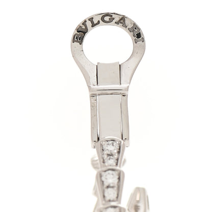 Bulgari 18K White Gold Diamond Serpenti Viper Hoop Pave Earrings 3 of 4
