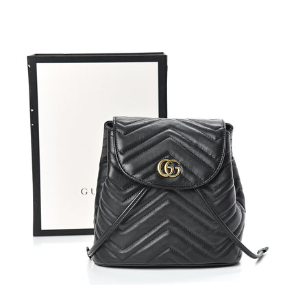 Gucci Calfskin Matelasse GG Marmont Flap Backpack Black 12 of 12