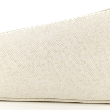 Prada Saffiano Cuir Triangle Logo Embossed Triangle Shoulder Bag White 9 of 16