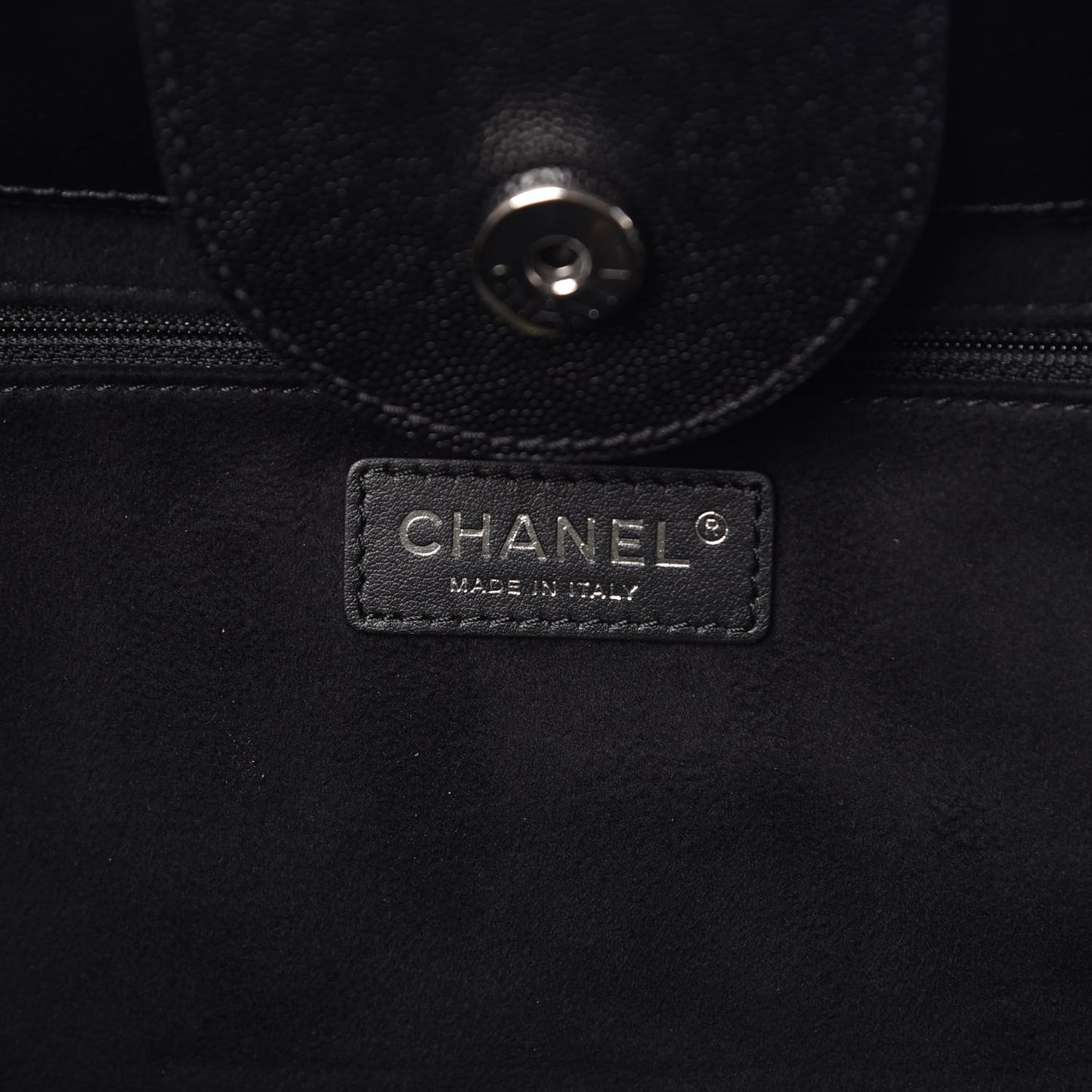 Caviar Small Studded Deauville Tote Black