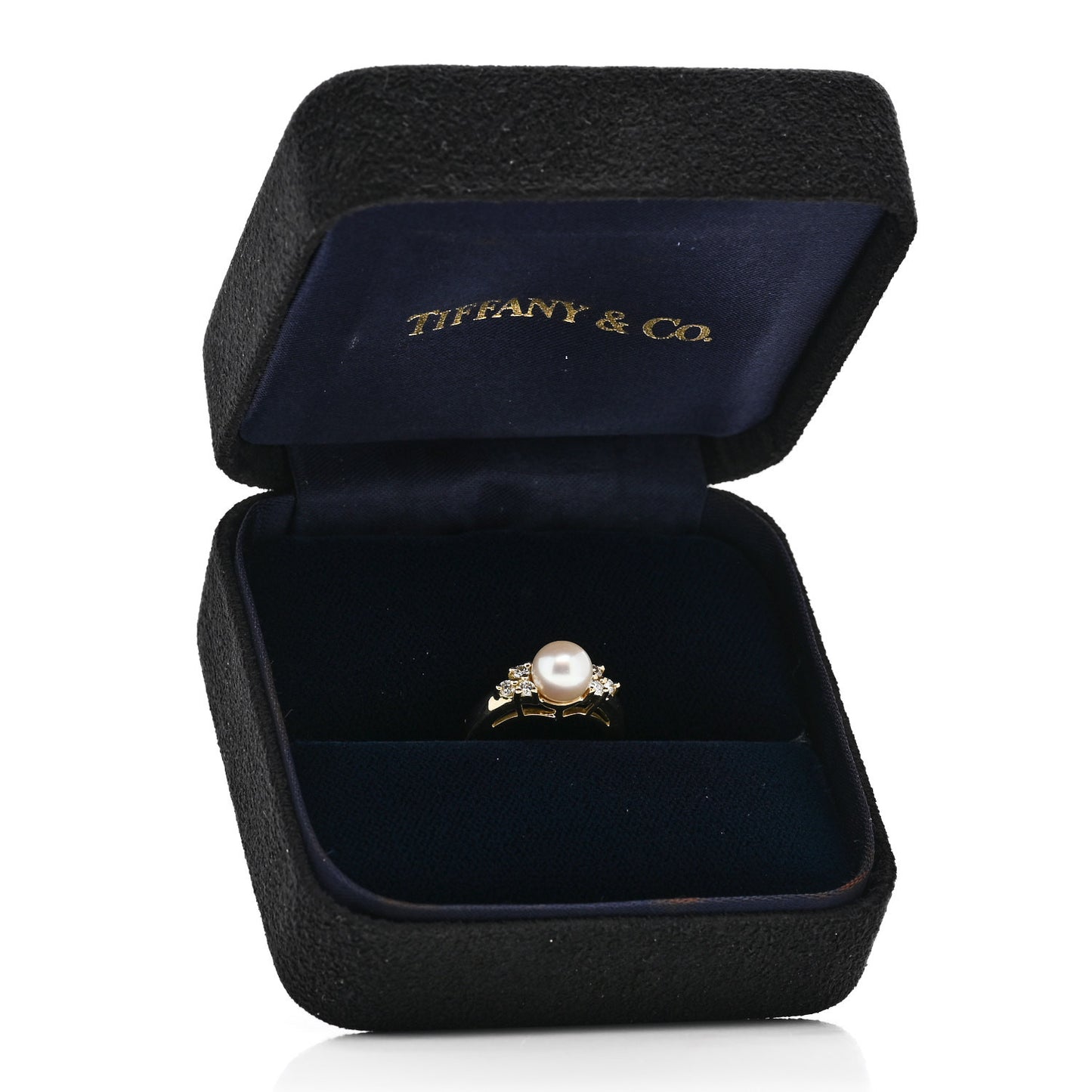 18K Yellow Gold Diamond Akoya Cultured Pearl 7-7.5mm Ring 52 6