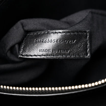 Saint Laurent Calfskin Crocodile Embossed Small Supple Sac de Jour Black 7 of 13