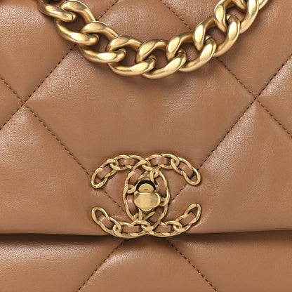 Chanel Lambskin Quilted Medium Chanel 19 Flap Brown 8 of 10