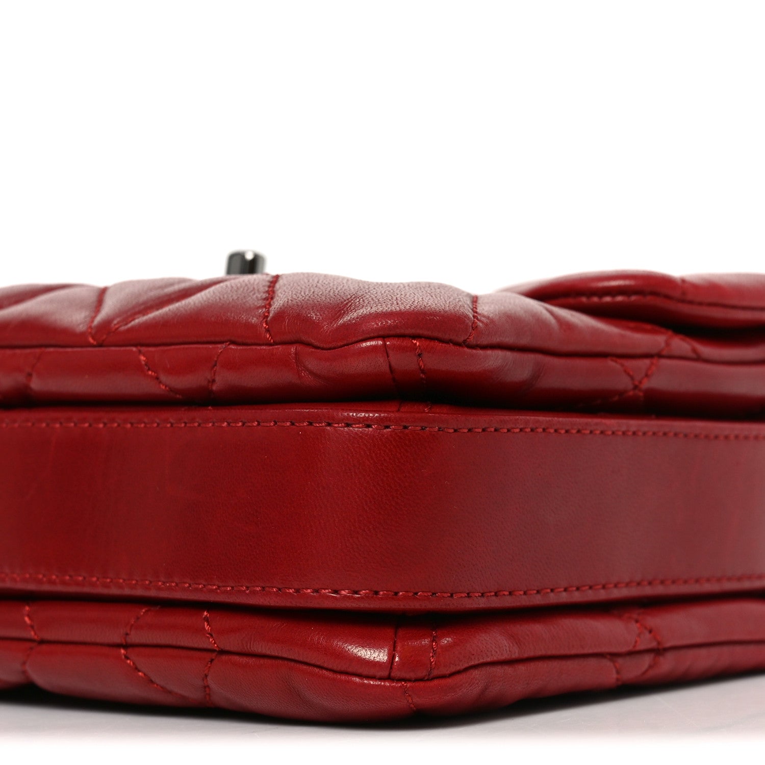 Chanel Lambskin Quilted Mini Chanel 3 Flap Red 10 of 10