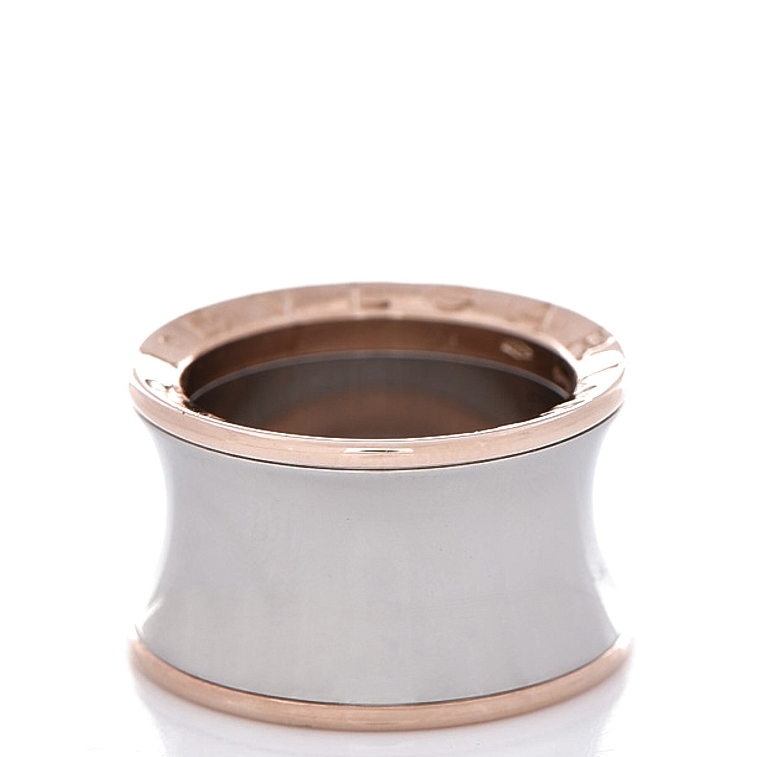 Bulgari 18K Rose Gold Stainless Steel Anish Kapoor B.Zero1 Ring 51 5.75 1 of 4