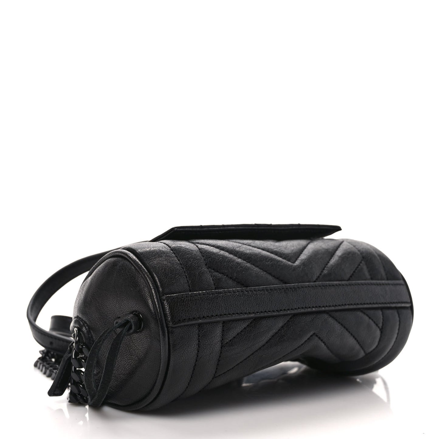 Lambskin Matelasse Monogram East West Rider Bag Black